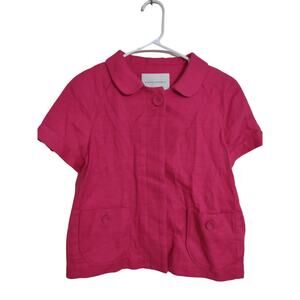 NWOT Banana republic Hot pink Gauzy Lightweight button down top Size XS Preppy
